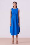 Buy_The Summer House_Blue Sabrina Midi Dress_at_Aza_Fashions