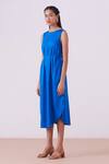 The Summer House_Blue Sabrina Midi Dress_Online_at_Aza_Fashions