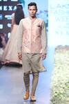 Buy_Anushree Reddy_Pink Cotton Nehru Jacket And Kurta Set_at_Aza_Fashions