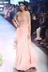 Shop_Anushree Reddy_Pink Pre-draped Saree With Blouse_at_Aza_Fashions