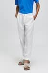 Terra Luna_White 100% Linen Nash Chinos _Online_at_Aza_Fashions