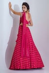 Shop_suruchi parakh_Pink Georgette Crepe Embroidered Sweetheart Neck Draped Lehenga And Blouse Set_at_Aza_Fashions