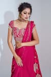 Buy_suruchi parakh_Pink Georgette Crepe Embroidered Sweetheart Neck Draped Lehenga And Blouse Set_Online_at_Aza_Fashions