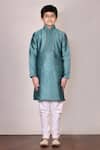 Buy_Arihant Rai Sinha_Green Silk Kurta Set For Boys_Online_at_Aza_Fashions