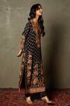 Shop_RI.Ritu Kumar_Black Kurta - Rayon Crepe Printed Waterfall Floral Pattern Pant Set _Online_at_Aza_Fashions