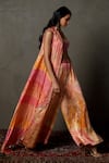 Buy_RI.Ritu Kumar_Peach Blouse And Cape Viscose Printed Abstract Cape Petunia & Flared Pant Set _Online_at_Aza_Fashions