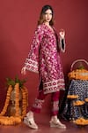 Shop_Monk & Mei_Purple Kurta Brocade Floral V Neck Meena Pakistani With Pant _Online_at_Aza_Fashions