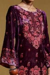 Shop_Ritu Kumar_Purple Kurta Silk Velvet Printed Floral Round Sharara Set _Online_at_Aza_Fashions