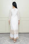 Shop_Sheetal Batra_White Silk Chanderi Embroidery Notched Kurta Set _at_Aza_Fashions