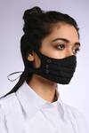 Buy_Quod_Black Pleated Face Mask Single Pc_at_Aza_Fashions