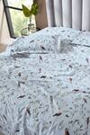 Shop_Houmn_White 100% Cotton Printed Sanctum Digital Bedsheet Set_at_Aza_Fashions