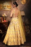 Shop House Of Zyrra By Laxmishriali Yellow Dupatta- Net, Lehenga And Blouse - Dupion Digital Print, Chevron Set at Aza Fashions Shop_House Of Zyrra By Laxmishriali_Yellow Dupatta- Net, Lehenga And Blouse - Dupion Digital Print, Chevron Set_at_Aza_Fashions