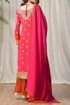 Shop_RI.Ritu Kumar_Fuchsia Silk Crepe Square Neck Embroidered Kurta Palazzo Set _at_Aza_Fashions