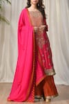 Buy_RI.Ritu Kumar_Fuchsia Silk Crepe Square Neck Embroidered Kurta Palazzo Set _at_Aza_Fashions