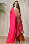 Buy_RI.Ritu Kumar_Fuchsia Silk Crepe Square Neck Embroidered Kurta Palazzo Set _Online_at_Aza_Fashions