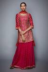 Buy RI.Ritu Kumar Pink Silk Round Embroidered Kurta Set at Aza Fashions Buy_RI.Ritu Kumar_Pink Silk Round Embroidered Kurta Set _at_Aza_Fashions