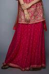 RI.Ritu Kumar_Pink Kurta Silk Lining 100% Viscose Palazzo 100% Viscose Dupatta 100% Set _at_Aza_Fashions