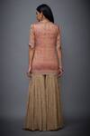Shop_RI.Ritu Kumar_Pink Silk Zari Brocade Embroidered Kurta And Gharara Set_at_Aza_Fashions