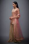 Buy_RI.Ritu Kumar_Pink Silk Zari Brocade Embroidered Kurta And Gharara Set_Online_at_Aza_Fashions