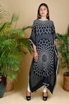 Buy_Dyelogue_Black Gajji Silk Bandhani Tunic _at_Aza_Fashions