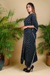 Dyelogue_Black Gajji Silk Bandhani Tunic _Online_at_Aza_Fashions