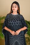 Buy_Dyelogue_Black Gajji Silk Bandhani Tunic _Online_at_Aza_Fashions