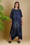 Dyelogue_Blue Gajji Silk Bandhani Dress _Online_at_Aza_Fashions