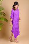Dyelogue_Purple Gajji Silk Bandhani Dress _Online_at_Aza_Fashions