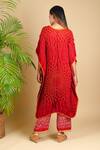 Shop_Dyelogue_Red Gajji Silk Bandhani Tunic _at_Aza_Fashions