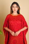 Shop_Dyelogue_Red Gajji Silk Bandhani Tunic _Online_at_Aza_Fashions