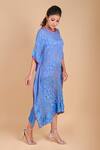 Dyelogue_Blue Gajji Silk Bandhani Dress _Online_at_Aza_Fashions