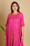 Shop_Dyelogue_Pink Gajji Silk Bandhani Dress _Online_at_Aza_Fashions