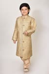 Buy_Arihant Rai Sinha_Beige Cotton, Silk, Jacquard Embroidery Sherwani And Pant Set _at_Aza_Fashions