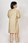 Shop_Arihant Rai Sinha_Beige Cotton, Silk, Jacquard Embroidery Sherwani And Pant Set _at_Aza_Fashions