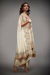 RI.Ritu Kumar_White Silk Cape And Dhoti Skirt Set_Online_at_Aza_Fashions