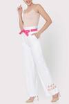 Buy_Three Piece Company_White Cotton Flared Pant _at_Aza_Fashions