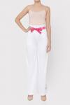 Three Piece Company_White Cotton Flared Pant _Online_at_Aza_Fashions