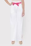 Buy_Three Piece Company_White Cotton Flared Pant _Online_at_Aza_Fashions