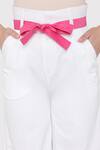 Three Piece Company_White Cotton Flared Pant _at_Aza_Fashions