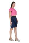 Three Piece Company_Blue Cotton Ruffle Skirt_Online_at_Aza_Fashions