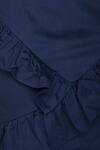Three Piece Company_Blue Cotton Ruffle Skirt_at_Aza_Fashions