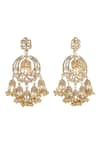 Buy_Ishhaara_Gold Plated American Diamonds Kundan Jhumki Drop Earrings _Online_at_Aza_Fashions