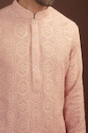 Buy_Kasbah_Pink Georgette Embroidered Chikankari Sequin Work And Kurta Set _Online_at_Aza_Fashions