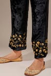 Buy_Anantaa by Roohi_Black Velvet Embroidered Floral Palazzo Pant _Online_at_Aza_Fashions