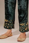 Buy_Anantaa by Roohi_Green Velvet Embroidered Floral Palazzo Pant _Online_at_Aza_Fashions