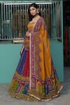 Buy_Irrau By Samir Mantri_Multi Color Georgette, Net Sequins, Cut Work, Mughal Print Panelled Lehenga Set _Online_at_Aza_Fashions