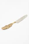 Buy_Table Manners_Gold Stainless Steel Leaf Carved Cutlery Set _Online_at_Aza_Fashions