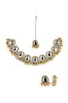Buy Ishhaara Gold Plated Diamonds, Stones Kundan Embellished Necklace Set With Maangtikka Online at Aza Fashions Buy_Ishhaara_Gold Plated Diamonds, Stones Kundan Embellished Necklace Set With Maangtikka _Online_at_Aza_Fashions