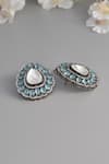 Buy_Gwacy_Blue Zirconia Embellished Stud Earrings _Online_at_Aza_Fashions