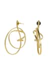 Buy_Ishhaara_Gold Plated Intertwined Whip Waves Earrings _Online_at_Aza_Fashions
